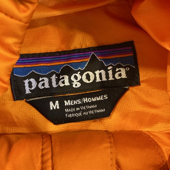 Rare Patagonia vintage Micro Puff Primaloft Hoodie Full Zip Jacket M Med Orange - Picture 2 of 14